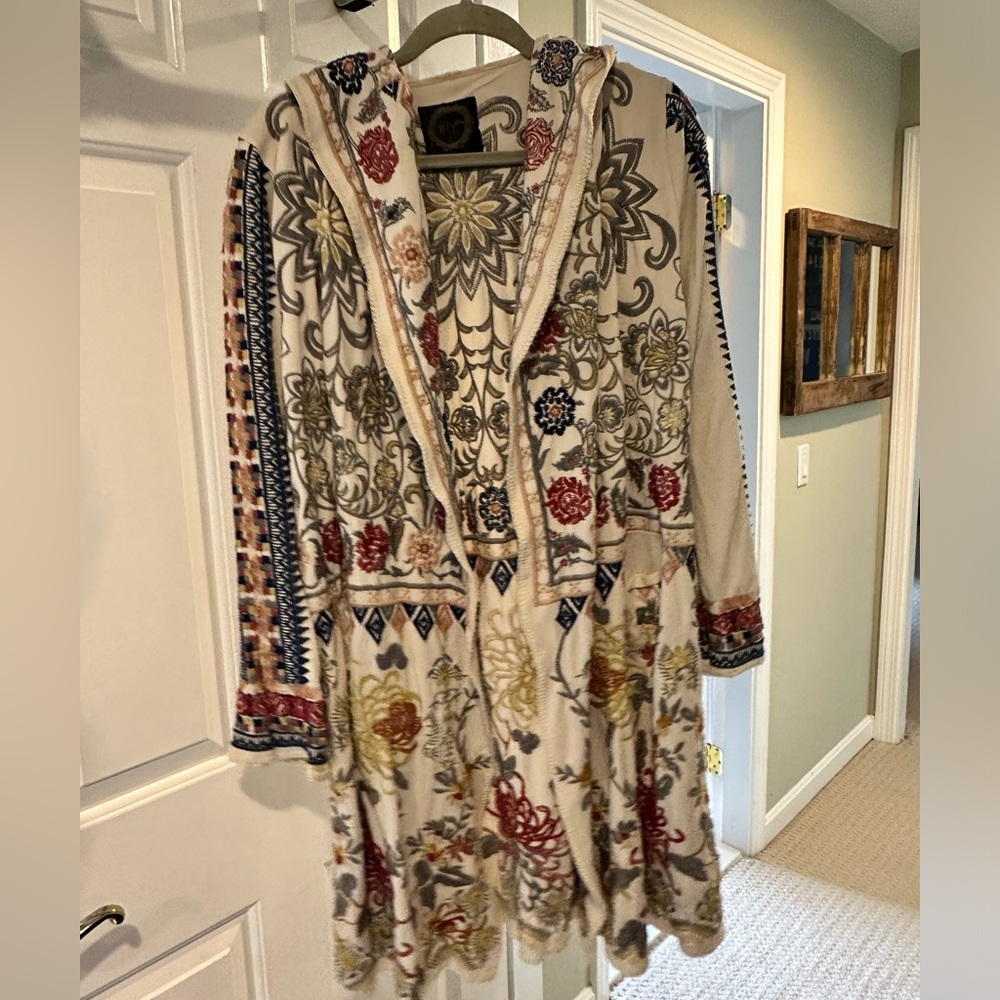 Johnny Was Embroidered Cardigan L Barely Worn